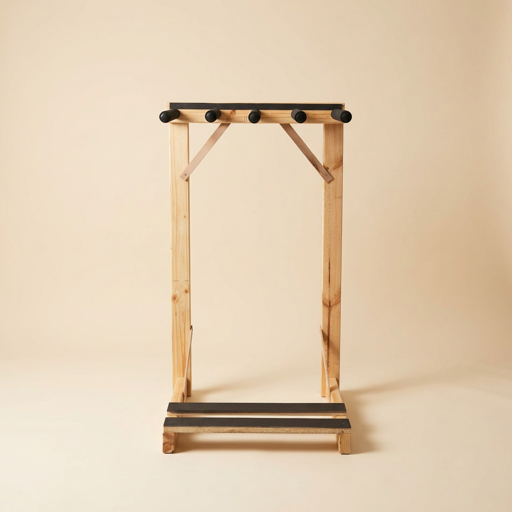 SurfBros Quiver Rack 4 timber surfboard rack, front view